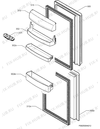 Взрыв-схема холодильника Ikea LFCF223/92 00200532 - Схема узла Door 003